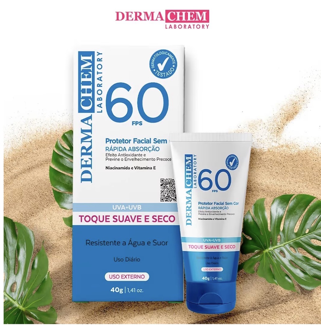 Derma Chem Protetor Solar Facial FPS 60 é bom? Review